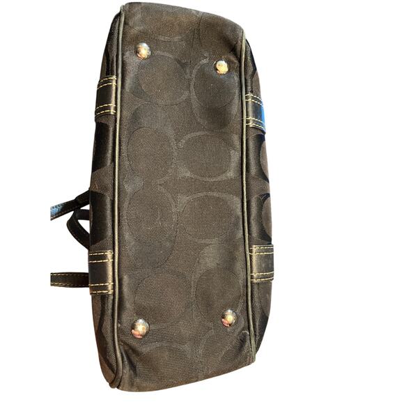 Vintage COACH Signature Black Jacquard Canvas Gallery Satchel Tote K05J-6234 - Picture 10 of 10